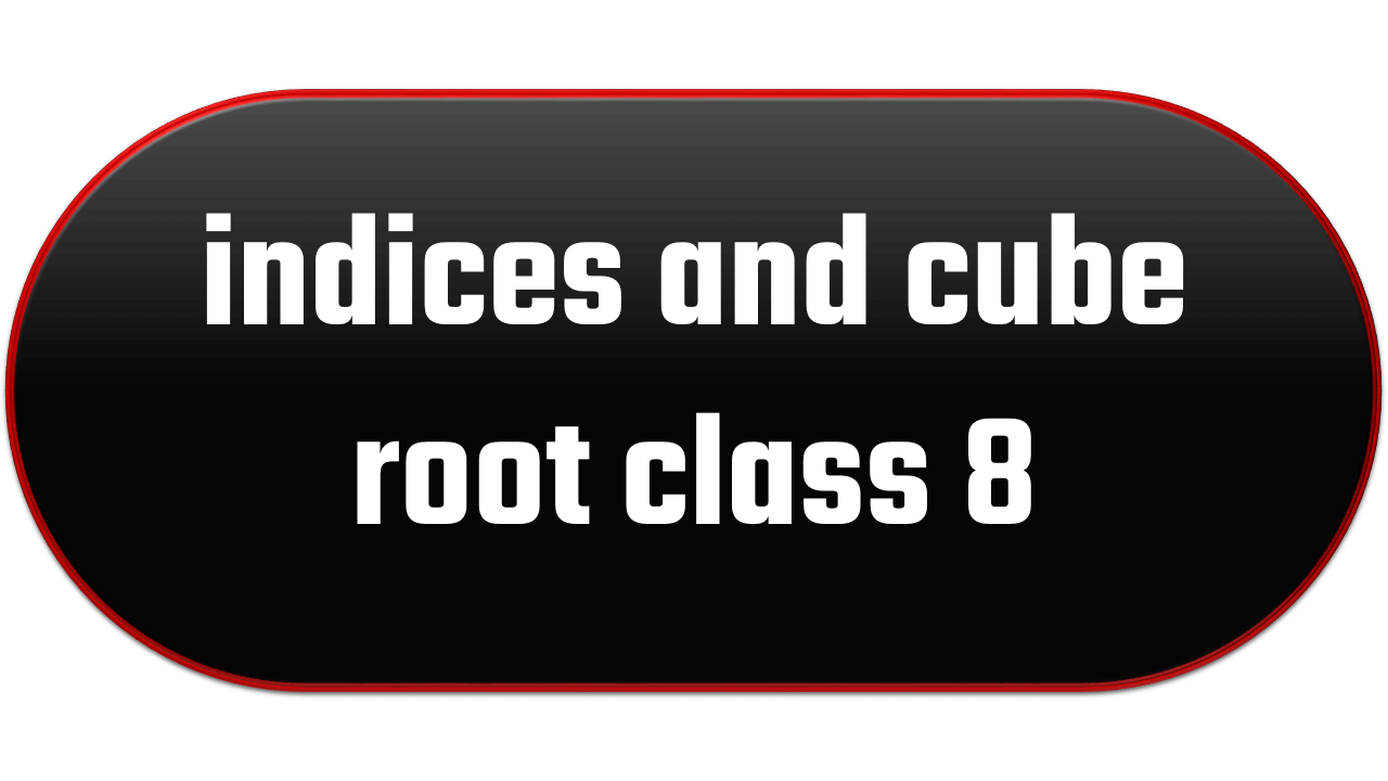 indices and cube root class 8