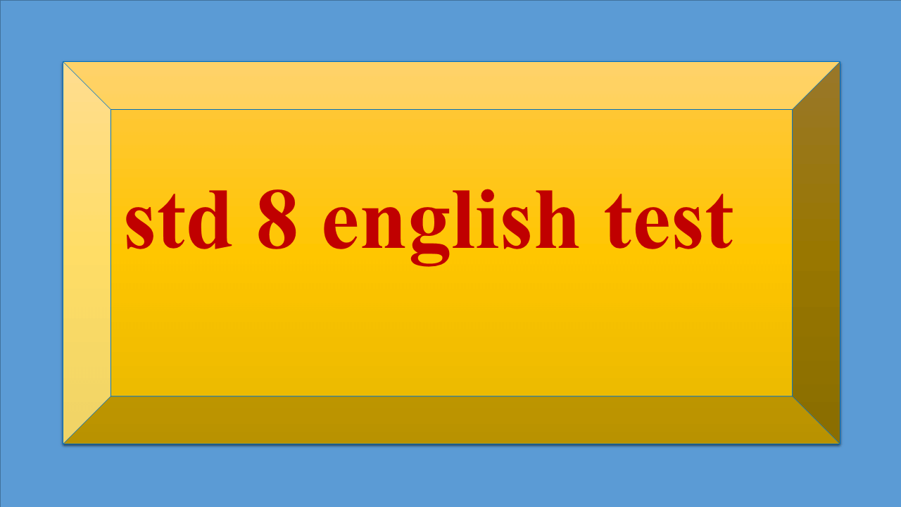 std 8 english test