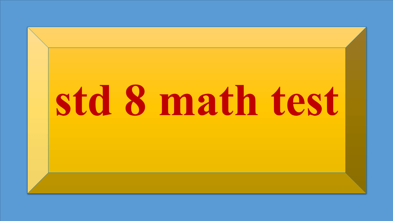 std 8 math test