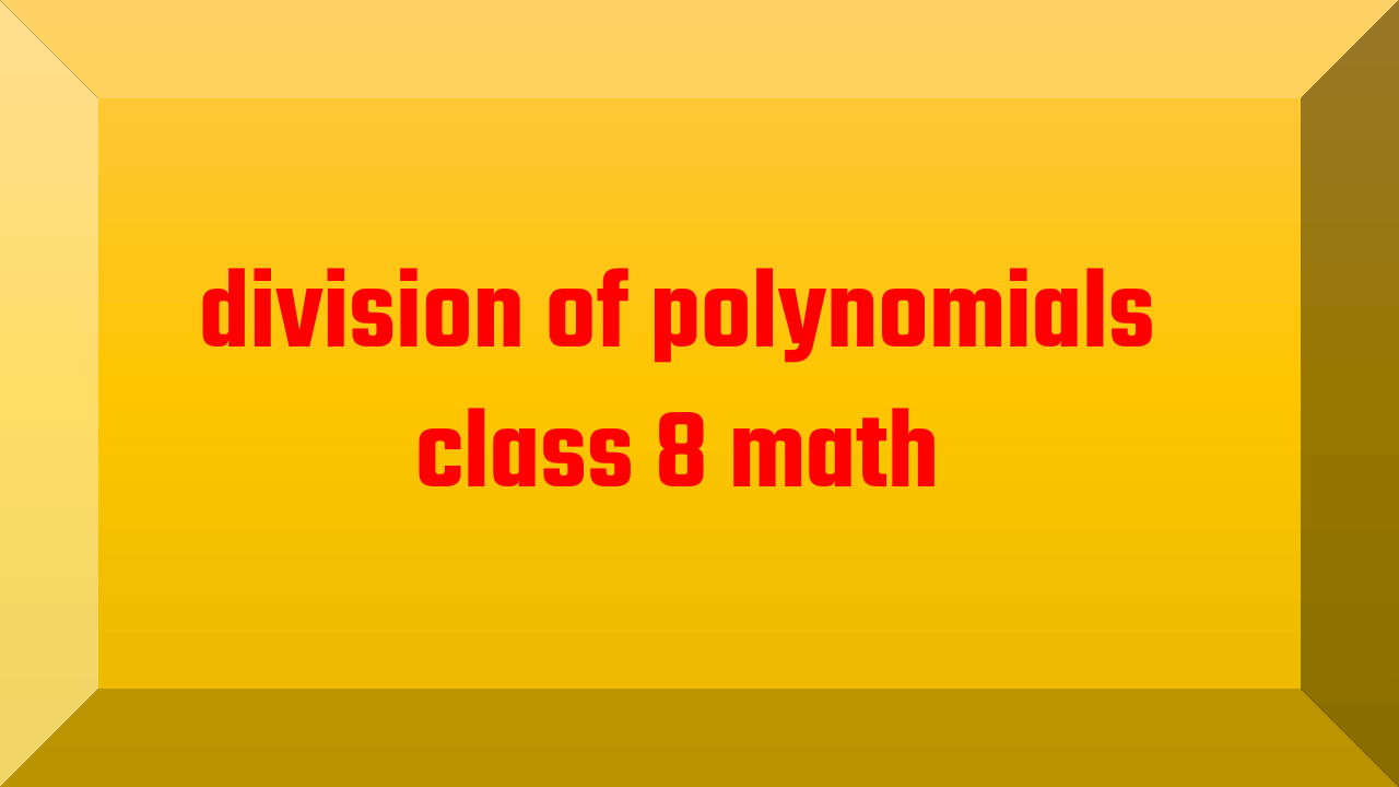 division of polynomials class 8 math