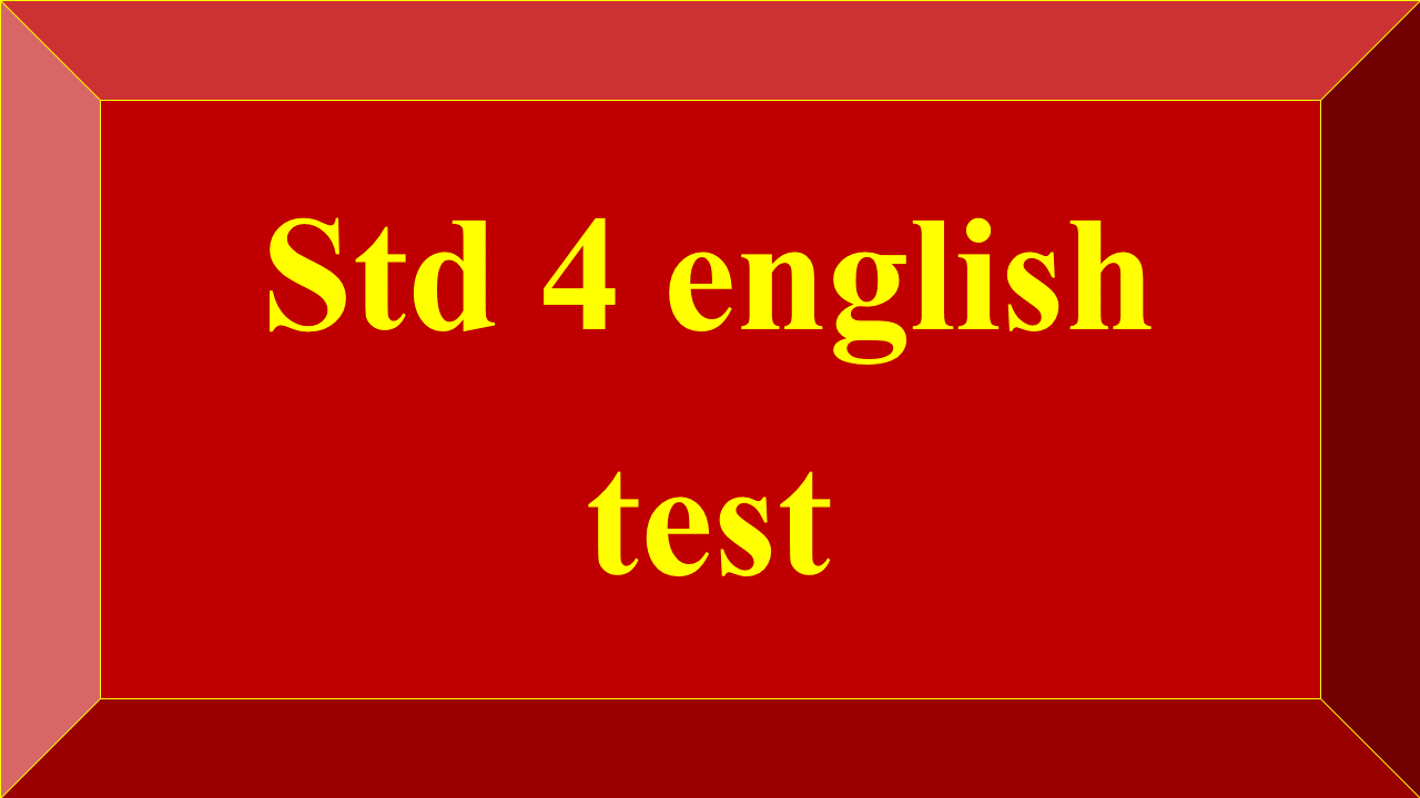 Std 4 english test