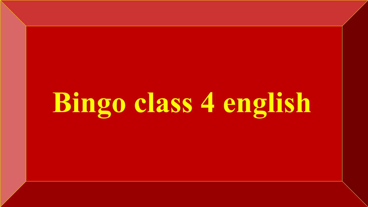 bingo class 5 english