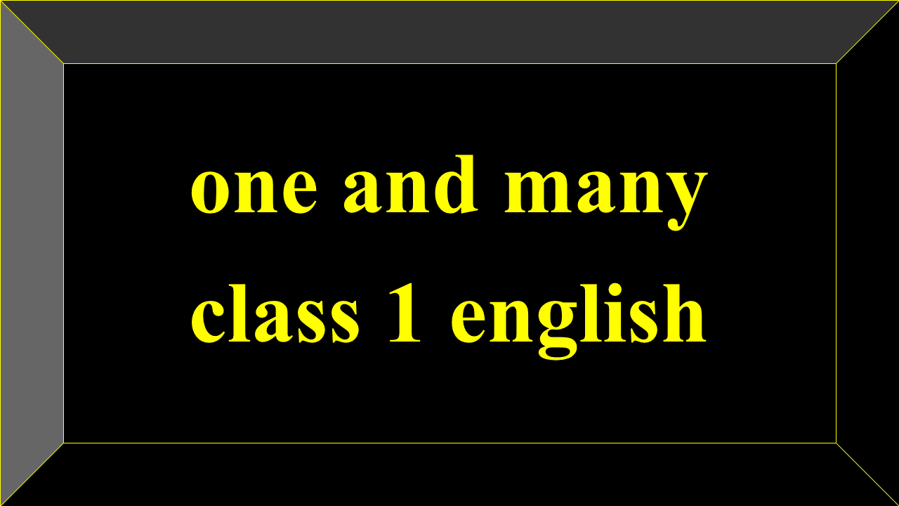 one and many class 1 english