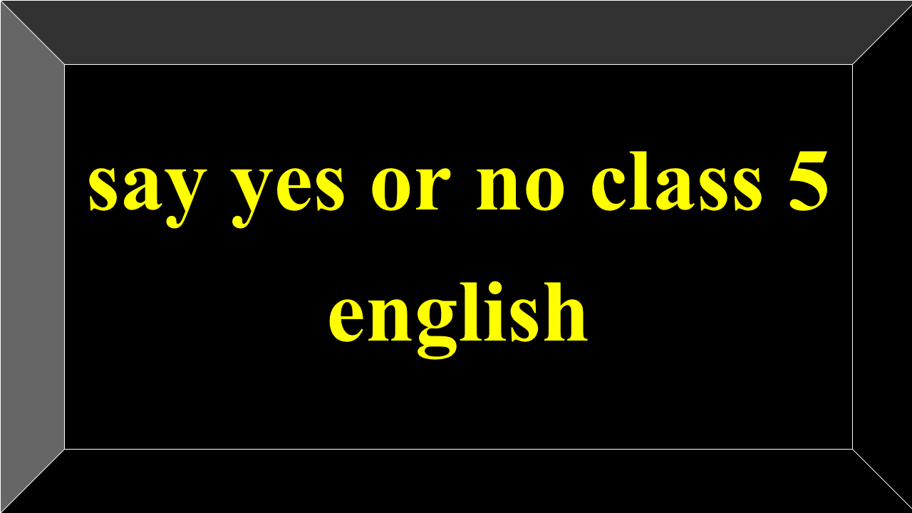 say yes or no class 5 english