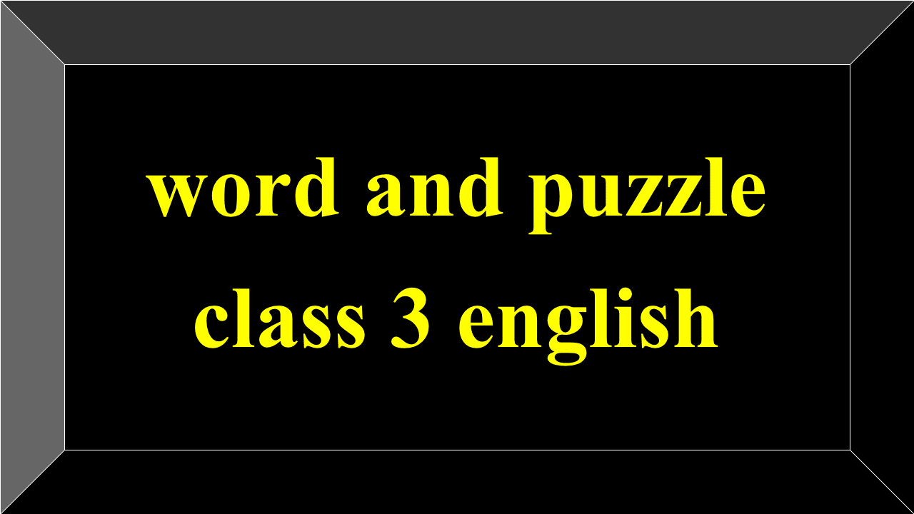 word and puzzle class 3 english